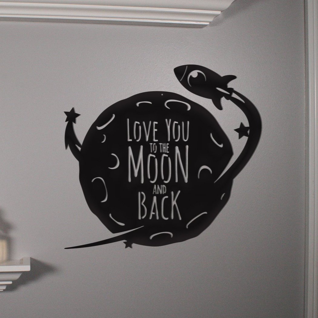 Moon and Back - Rocket - Metal Wall