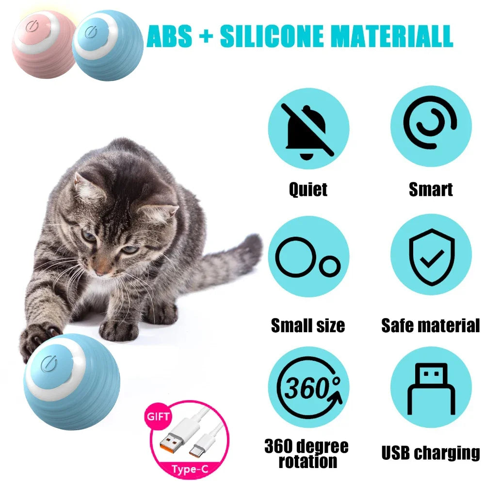 Interactive 360° Rotating Cat Toy Ball
