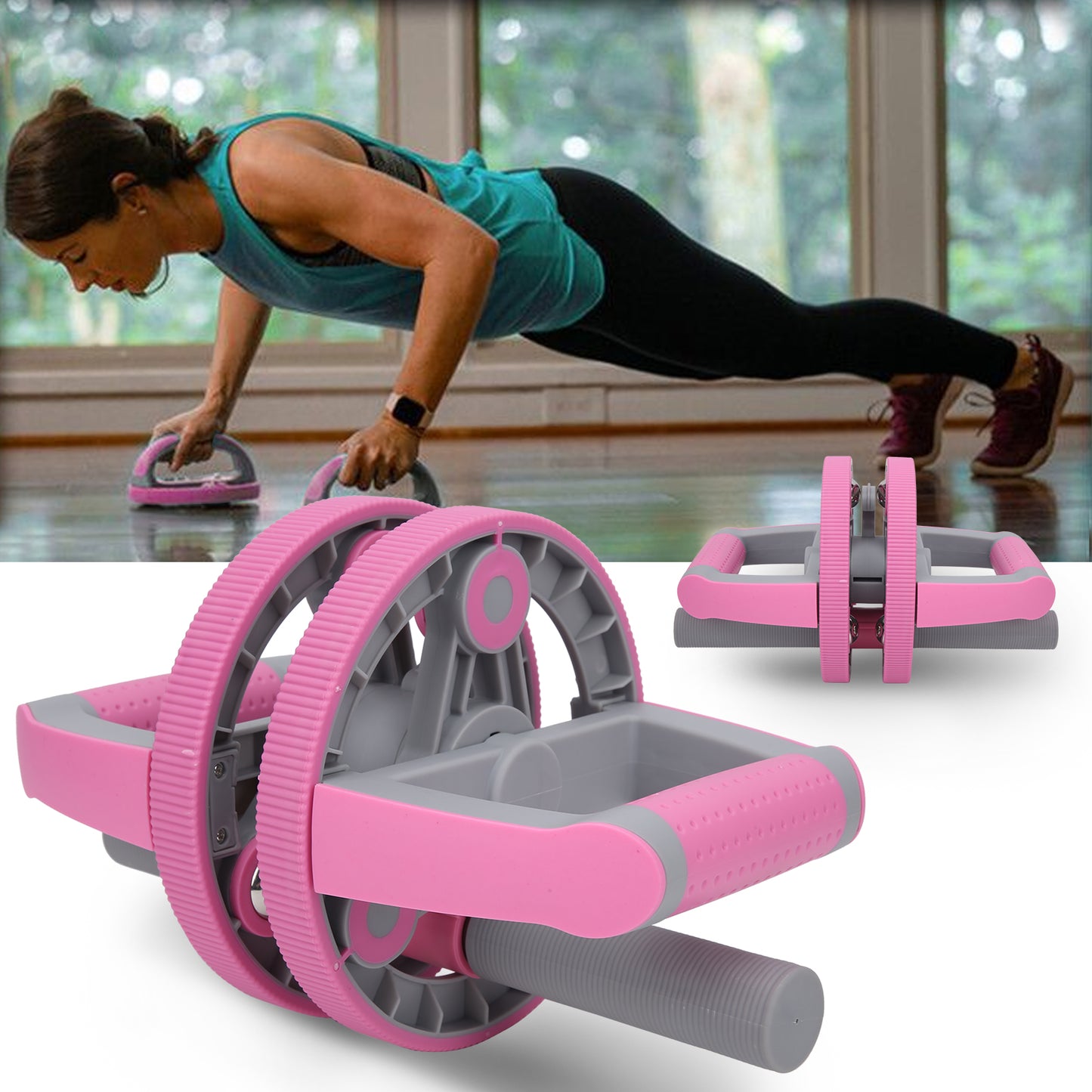 Ab Wheel & Pull Strap Fitness Set