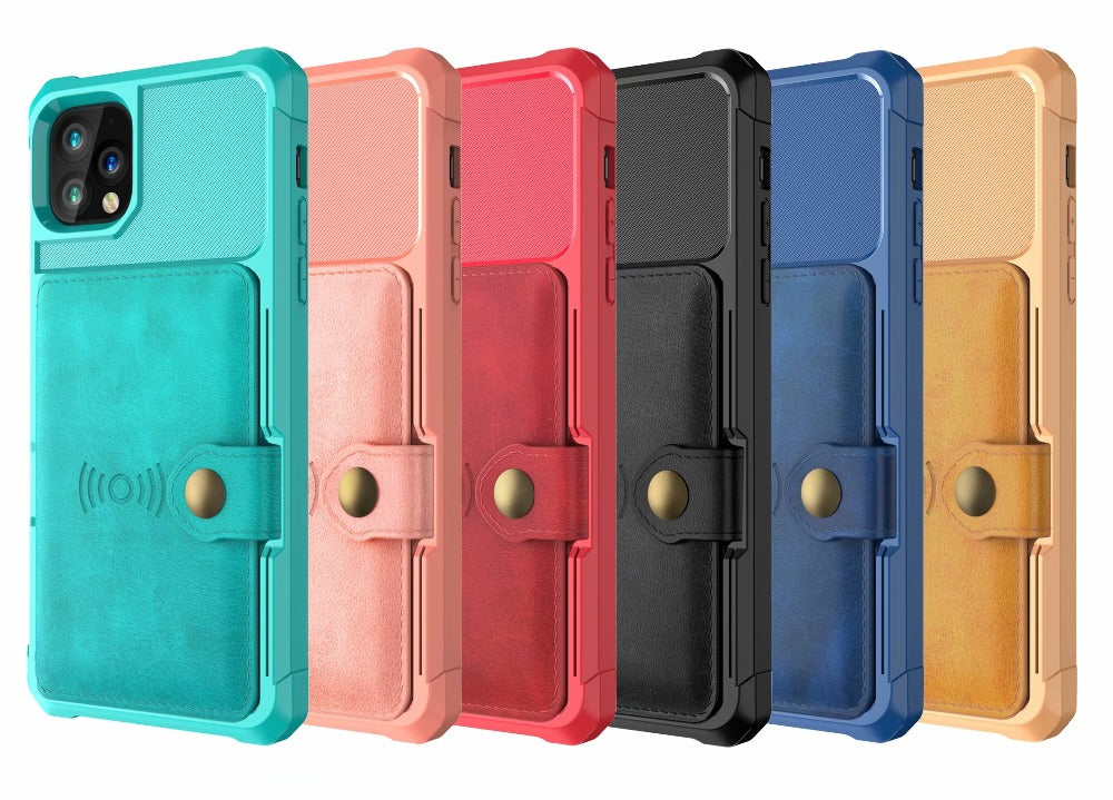 Magnetic Leather Wallet iPhone Case