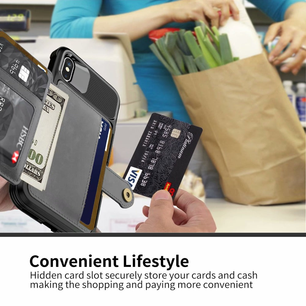 Magnetic Leather Wallet iPhone Case