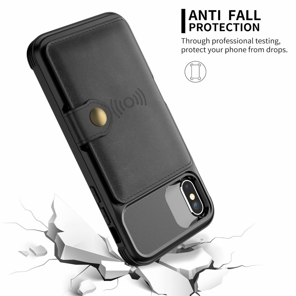 Magnetic Leather Wallet iPhone Case