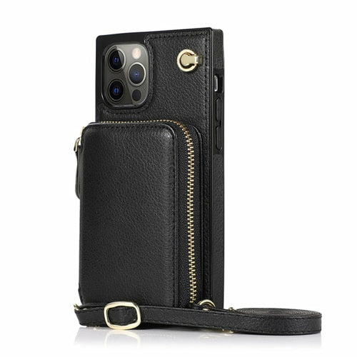 iPhone Crossbody Zipper Wallet Case