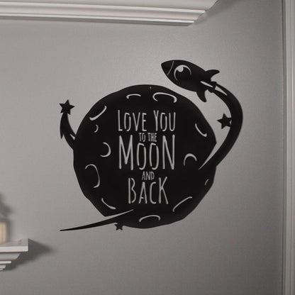 Moon and Back - Rocket - Metal Wall
