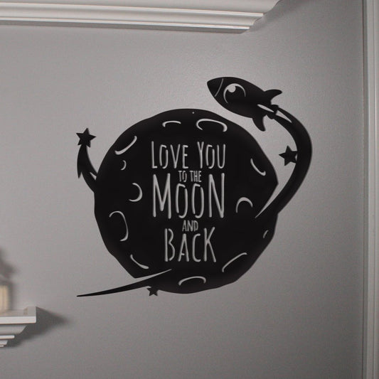 Moon and Back - Rocket - Metal Wall