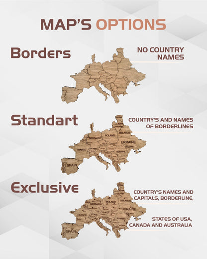 Rustic Wooden World Map Wall Art